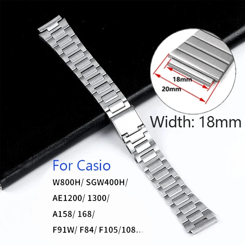 CowLost | product_id-18mm-stainless-steel-wrist-strap-for-casio-f108-f-91w-a158w-a168-f105-ae1300-ae1200-watch |1