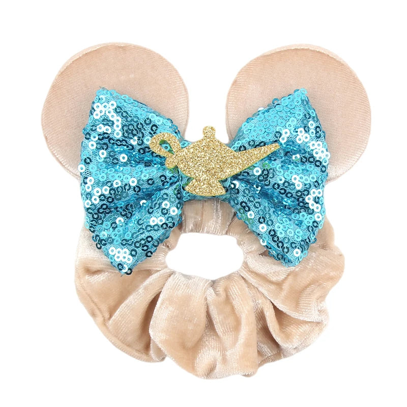 CowLost | cute-disney-castle-fireworks-balloons-hair-scrunchies-velvet-hairband-for-girls |43