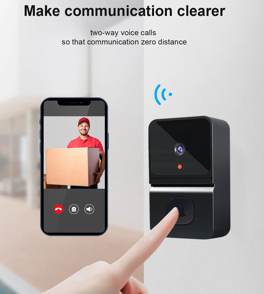 CowLost | wifi-video-doorbell-smart-home-wireless-security-protection-camera-ring-door-bell-intercom-night-vision-rechargeable-kement-app |7