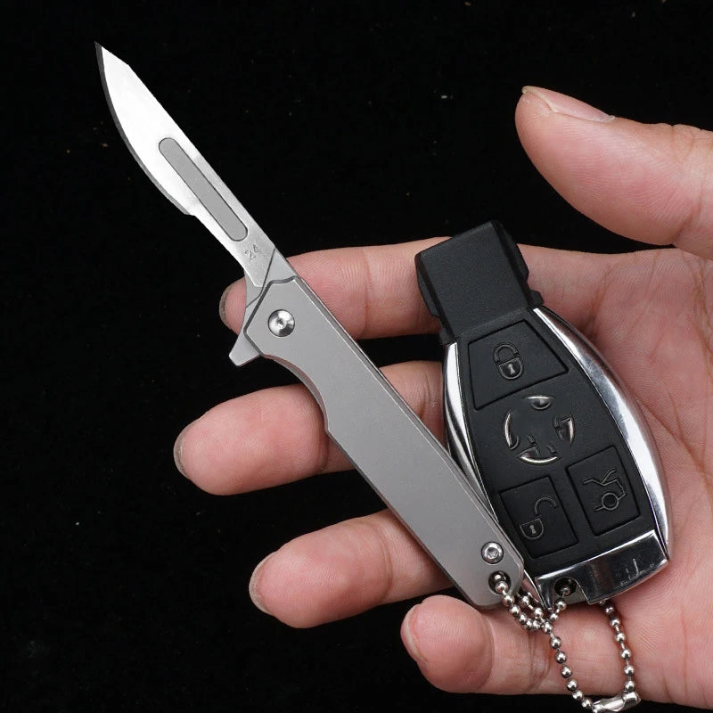 CowLost | tools-upgrade-titanium-alloy-folding-scalpel-with-replaceable-blades |5