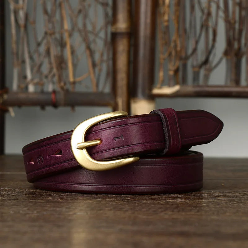 CowLost | 2-4cm-width-copper-buckle-cowskin-genuine-leather-belts-for-women |16