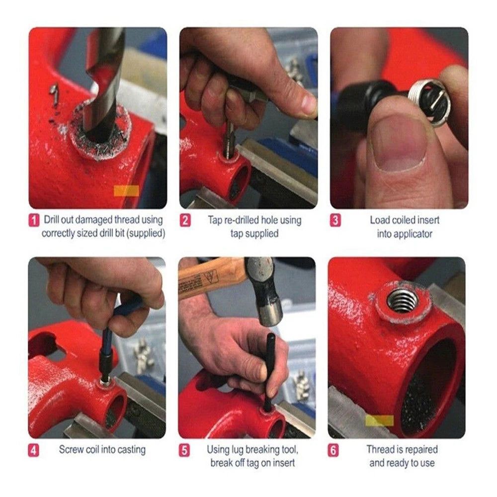 CowLost | product_id-15pcs-metric-helicoil-thread-repair-kit-m5-m14-m12x1-5-for-car-coil-tools |27