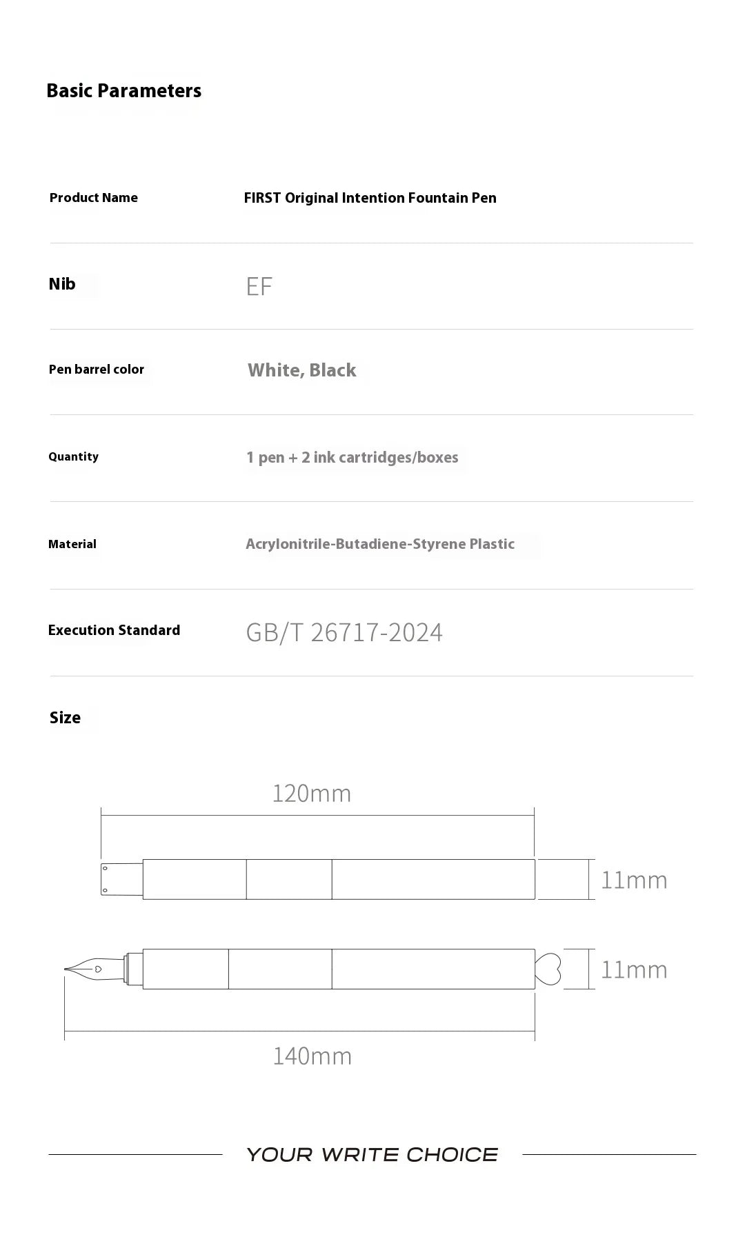 CowLost | product_id-kaco-first-love-fountain-pen-rotating-cap-ef-fine-nib-pocket-size-black-white-smooth-writing-calligraphy-gift |21