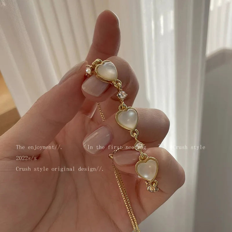 2025 Women’s Shiny Pink Zircon Butterfly Cherry Blossom Chain Bracelet Y2K Gift