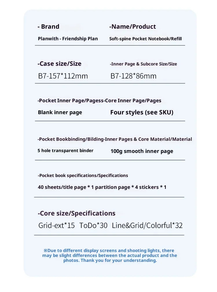 CowLost | product_id-planwith-b7-softcover-loose-leaf-notebook-refillable-pocket-binder-for-homework-journal-and-mistake-correction |17