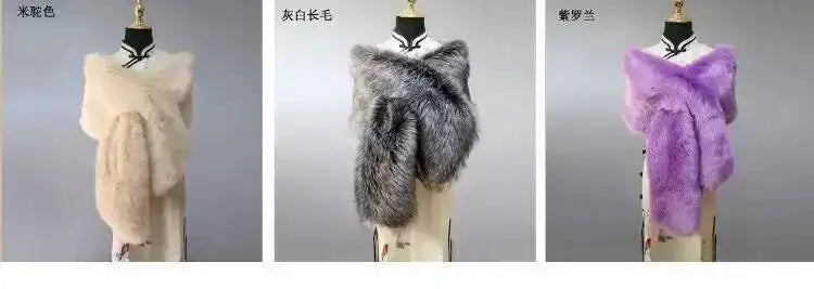 CowLost | 32-colors-165-30cm-women-luxury-warm-faux-fox-fur-shawl-winter-ladies-plush-scarf |8