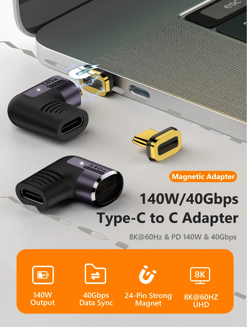 CowLost | product_id-140w-magnetic-usb-4-0-type-c-otg-adapter-40gbps-thunderbolt-3-fast-charging-8k-60hz-video-converter-for-macbook-phone-ipad |7