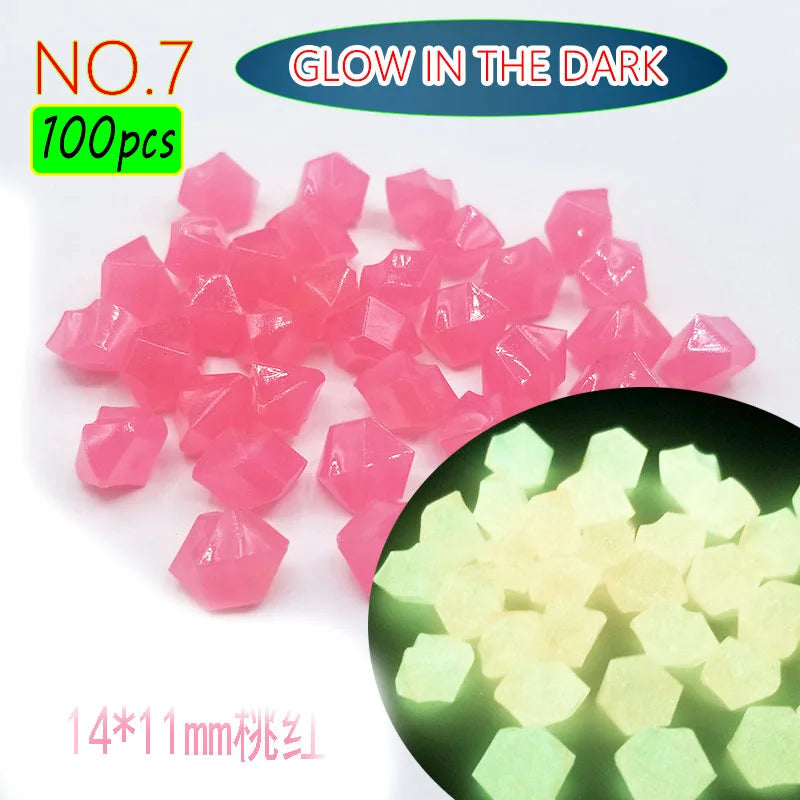 100pcs 14x11mm Dark Pebbles Glow Fish Garden Stone Aquarium Decoration