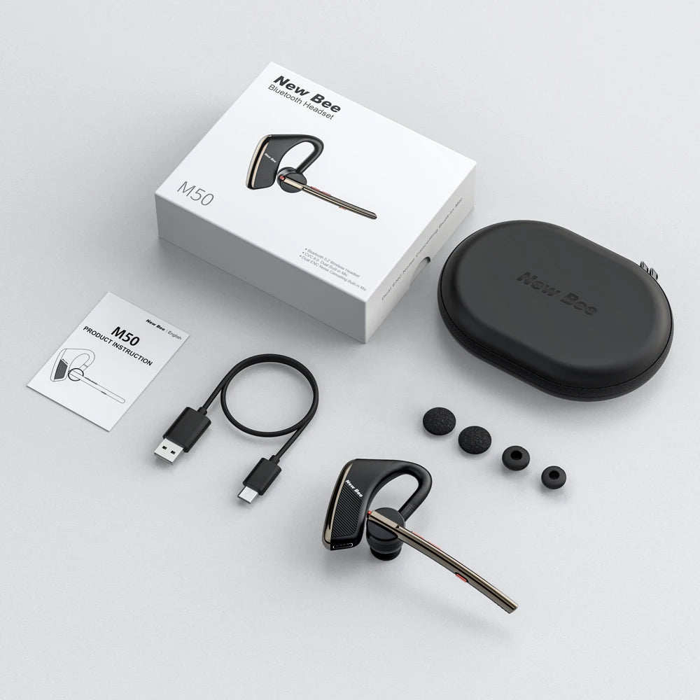 CowLost | new-bee-m50-bluetooth-headset-wireless-earpiece-earphones-24-hrs-talk-time-v5-2 |20