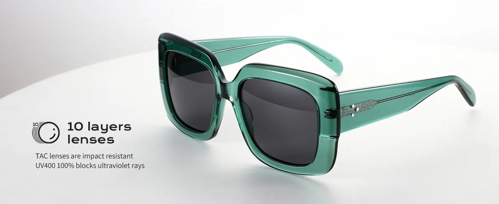 CowLost | zenottic-women-large-rectangle-polarized-sunglasses-thick-frame-uv400-protection |10