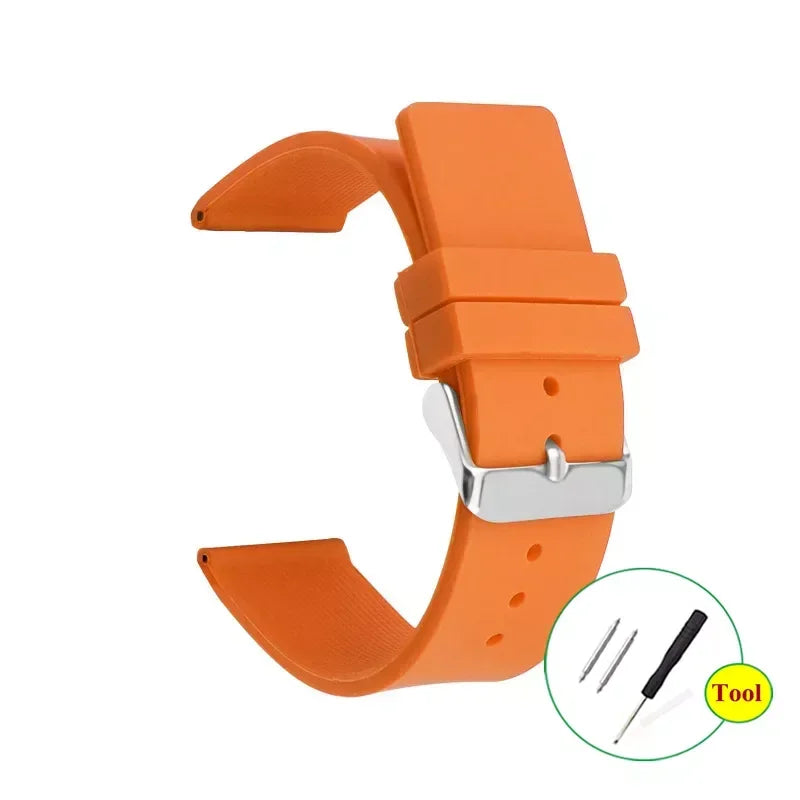 Silicone Watch Strap 12-24mm Soft Rubber Replacement Band for Seiko Rolex Sport