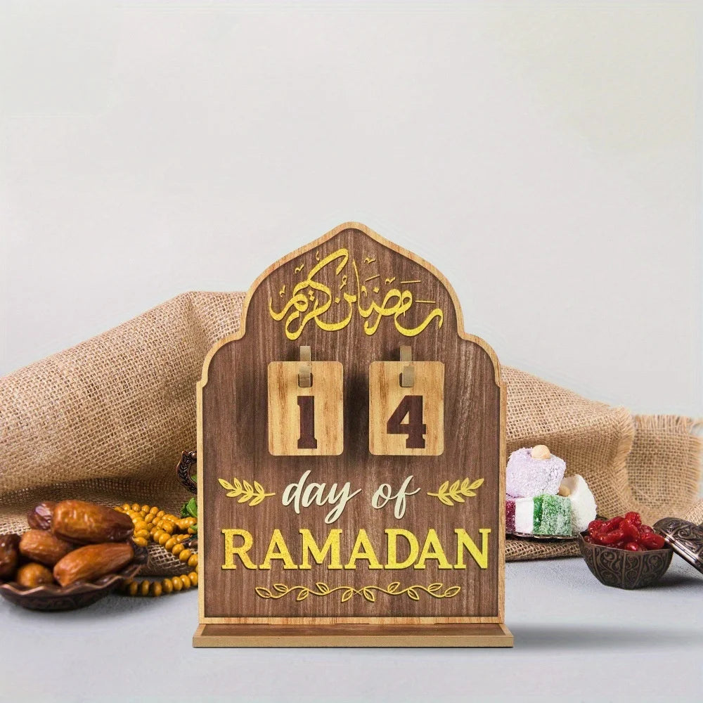 CowLost | ramadan-countdown-calendar-eid-mubarak-wooden-advent-ornament |1