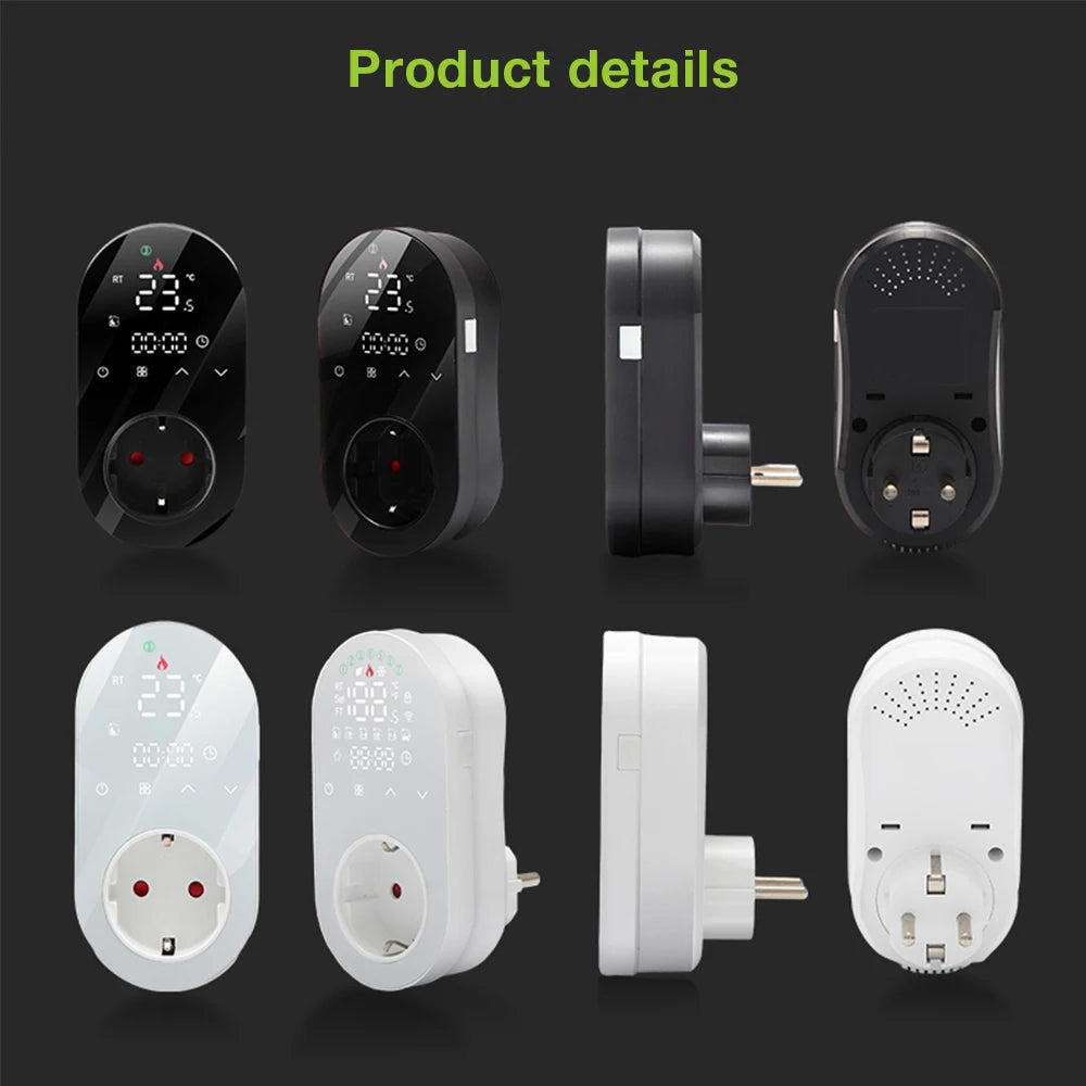 Tuya WiFi Smart Thermostat Socket 16A 220V APP Temperature Controller EU Plug