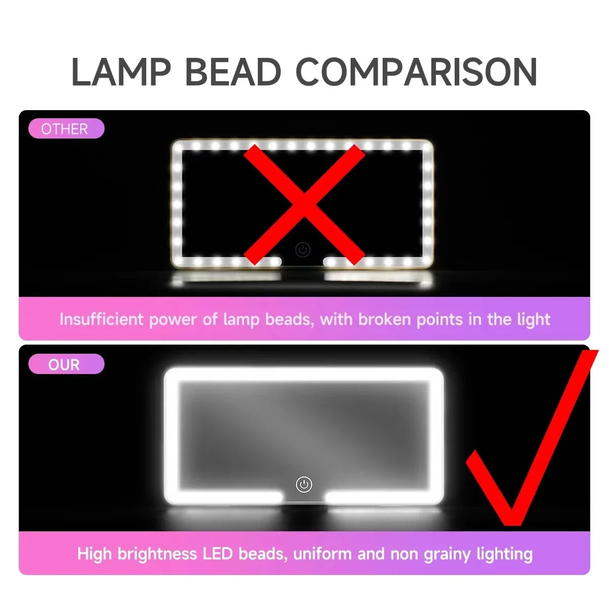 CowLost | product_id-rechargeable-ultra-thin-led-hd-car-sun-visor-makeup-vanity-mirror |5