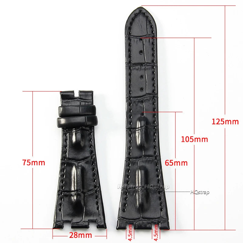 CowLost | bracelets-product_id-28mm-genuine-leather-watch-strap-for-ap-royal-oak-offshore-26470-15703-15710-15706-waterproof-wristband |7
