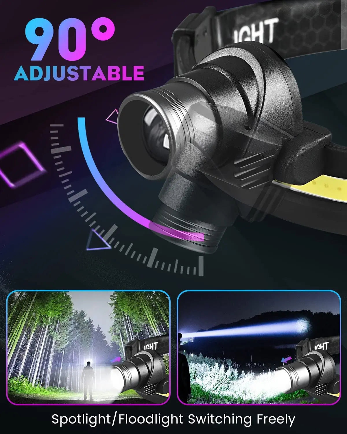 CowLost | product_id-100000-lumens-led-headlamp-with-xpe-cob-sensor-for-camping-fishing-running |10