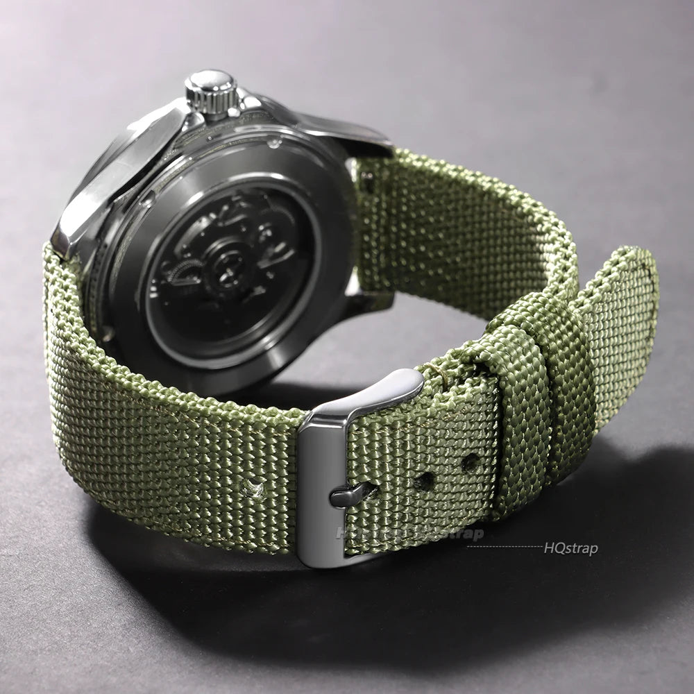 Woven Nylon Quick Release Watch Strap 18-24mm for Seiko Huawei Canvas Fabric Band