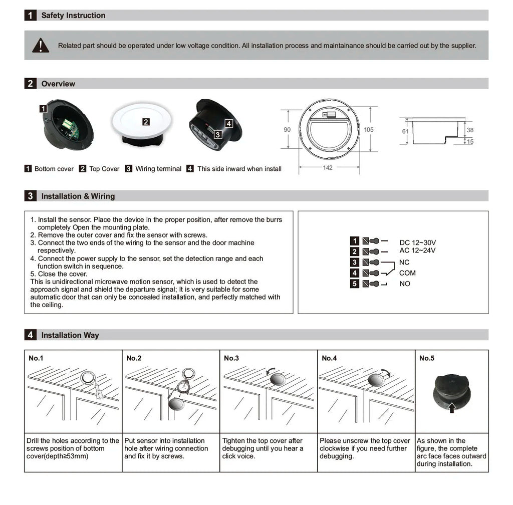 CowLost | motion-sensors-product_id-automatic-gate-opener-microwave-motion-sensor-ceiling-mounted-unidirectional-human-sensor |5