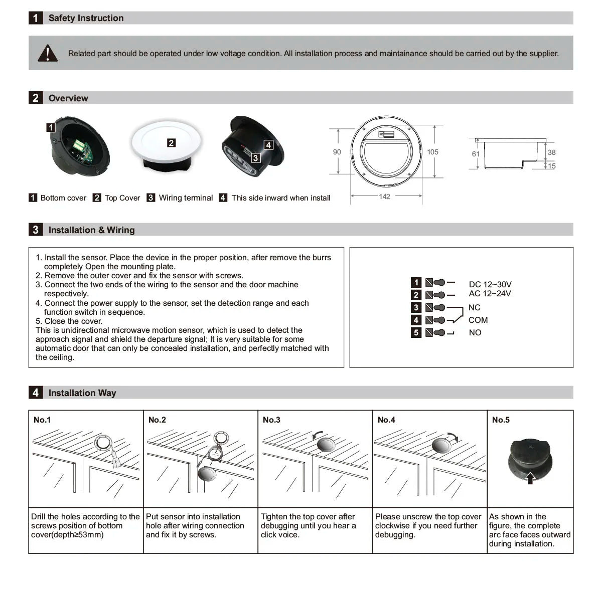 CowLost | motion-sensors-product_id-automatic-gate-opener-microwave-motion-sensor-ceiling-mounted-unidirectional-human-sensor |5