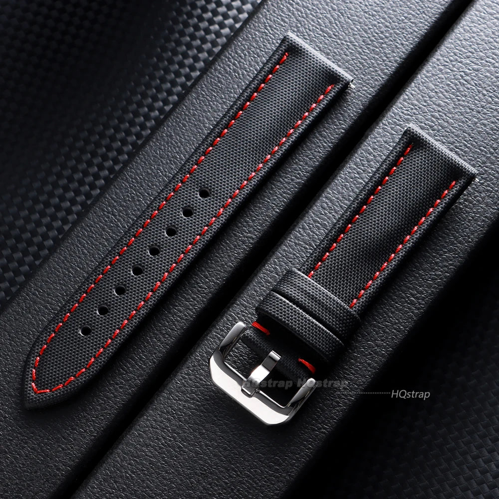 CowLost | product_id-nylon-sailcloth-quick-release-watch-band-for-omega-seiko-20mm-22mm-23mm-black-unisex-strap |9