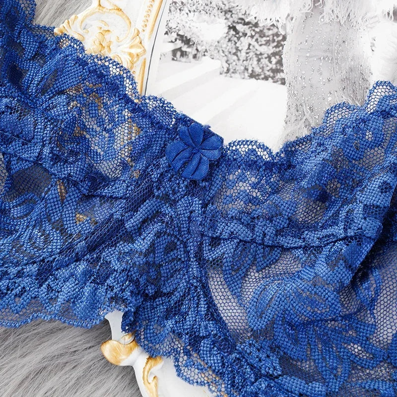 CowLost | sexy-push-up-hollow-out-lace-bras-women-mesh-transparent-lingerie |11