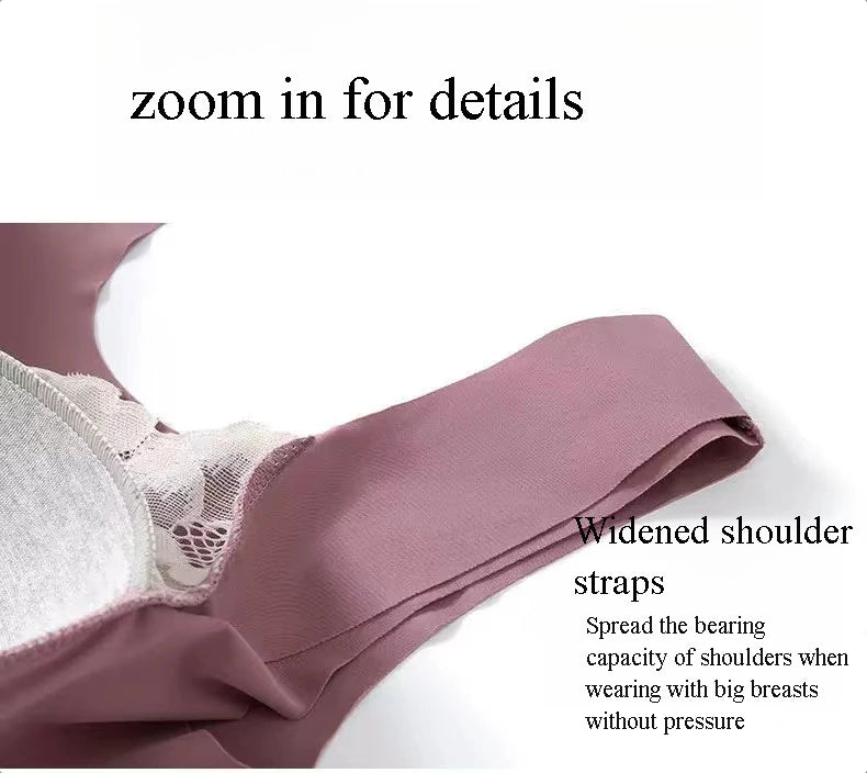 CowLost | product_id-plus-size-wireless-lace-seamless-full-cup-bra-for-women |8