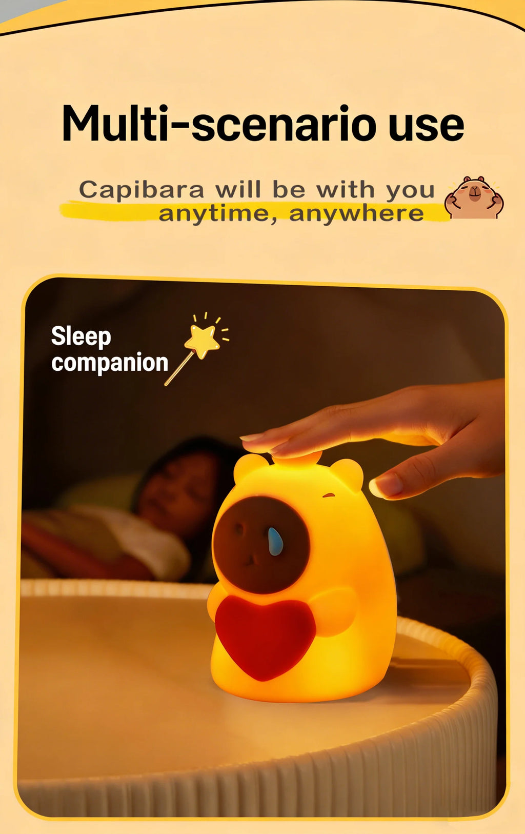 CowLost | cute-pear-night-light-7-color-dimmable-touch-controlled-night-light-silicone-stress-reducing-pat-duck-lamp-usb-rechargeable-1 |14