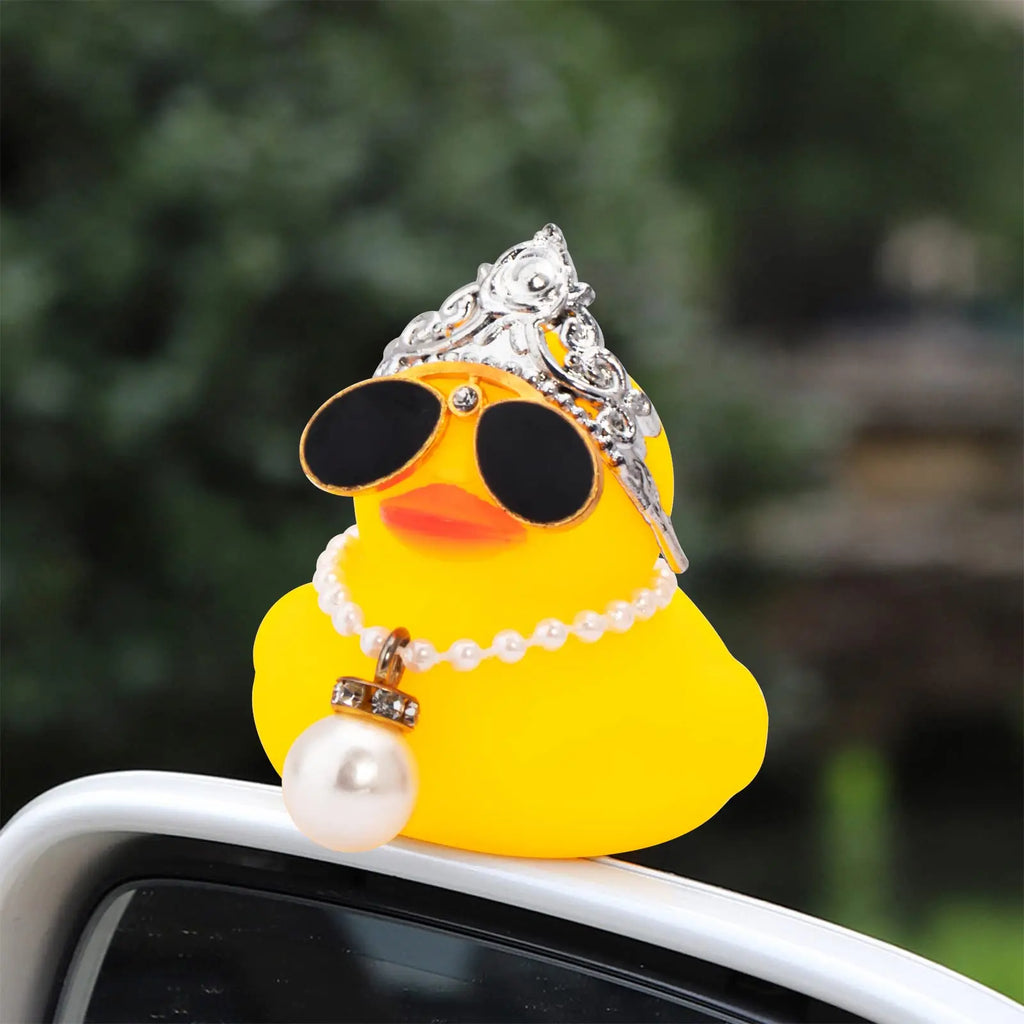 CowLost | product_id-car-rubber-duck-dashboard-ornament-with-pearl-necklace-and-crown-for-jeeps |6