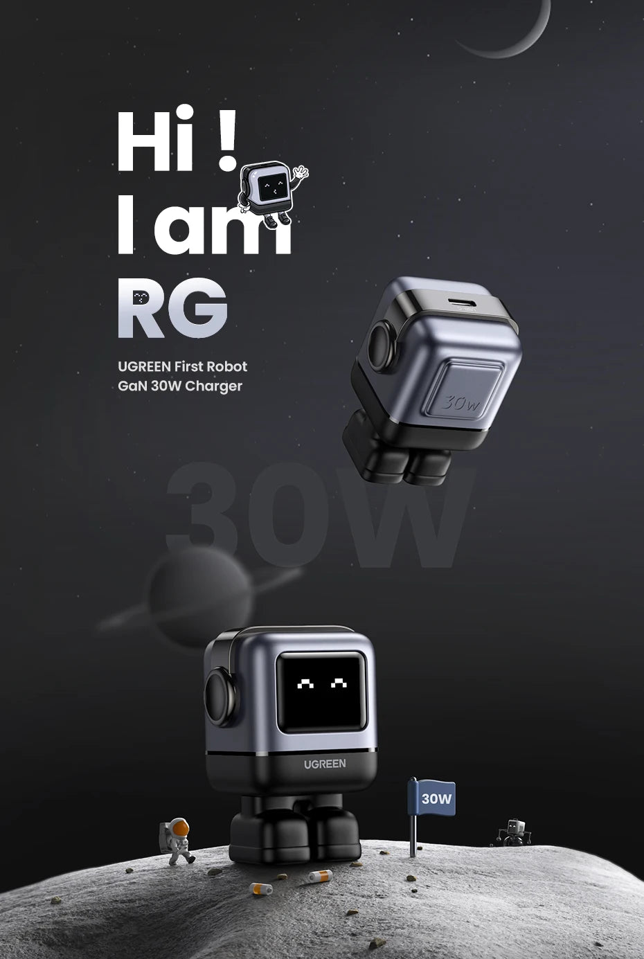 CowLost | ugreen-30w-65w-gan-charger-robot-design-pd3-0-fast-charger |7