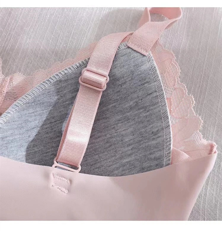 CowLost | product_id-lace-back-wireless-adjustable-seamless-push-up-bra-large-size |11