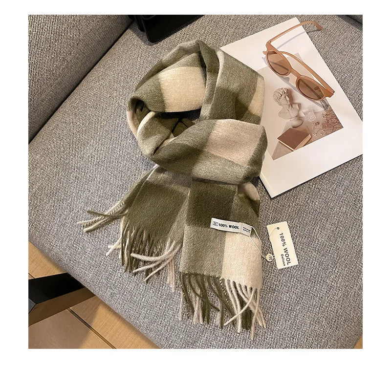 CowLost | australian-wool-winter-plaid-cashmere-scarf |24