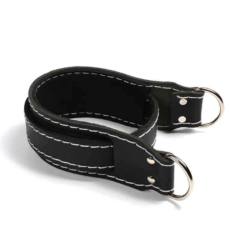 CowLost | sporting-goods-adjustable-leather-ankle-strap-cuffs-for-cable-machine-attachment |8