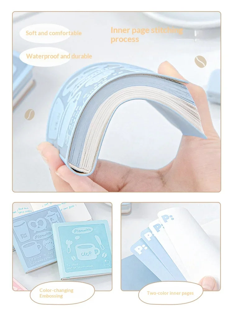 CowLost | product_id-planwith-coffee-theme-kawaii-mini-memo-pad-thick-blank-pages-for-journaling-sketching-to-do-lists |10