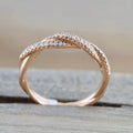 Women's Twisted Zircon Ring Silver Plated Stainless Steel Jewelry Gift