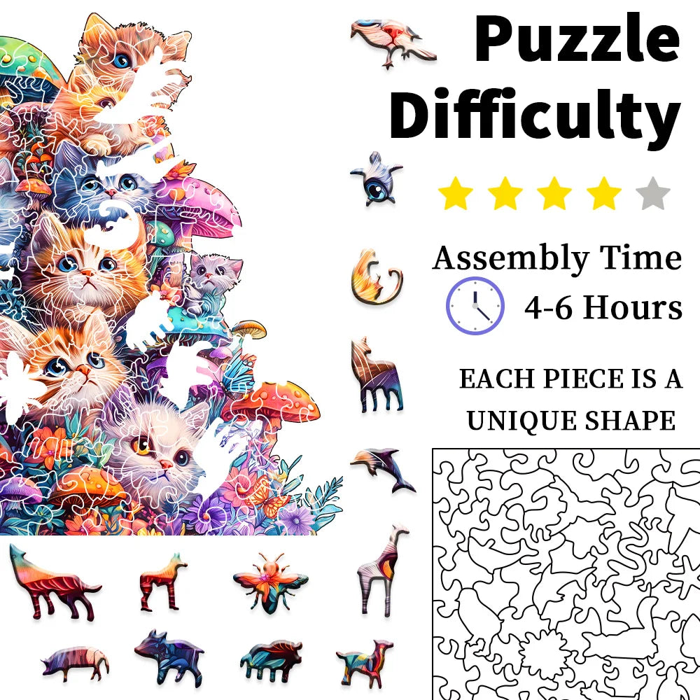 CowLost | product_id-wooden-animal-jigsaw-puzzle-for-adults-cat-and-mushroom-christmas-gift |5