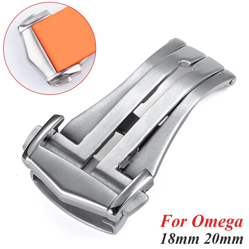 18mm 20mm Stainless Steel Deployment Clasp Buckle for Omega Watch Strap Replacement
