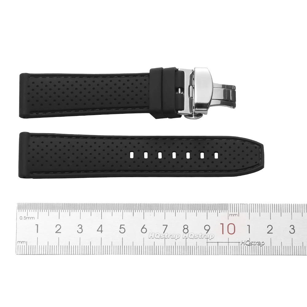 CowLost | product_id-20mm-22mm-breathable-waterproof-silicone-watch-strap-with-butterfly-buckle-for-men-and-women |9