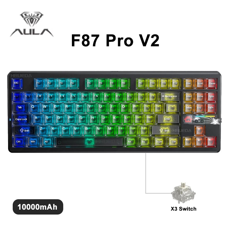 CowLost | aula-f87-pro-v2-mechanical-keyboard-3-modes-wireless-10000mah-long-battery-life |33