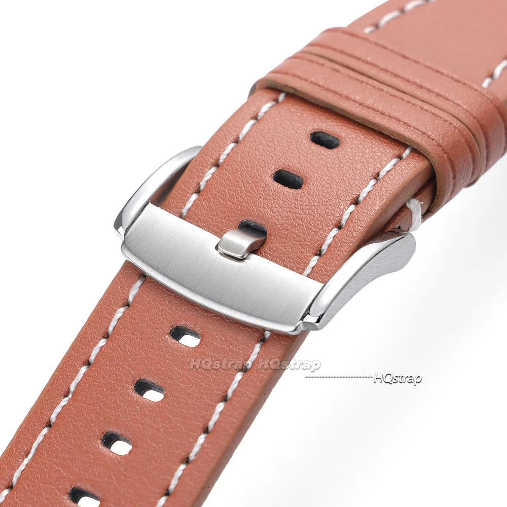 20mm Stainless Steel Watch Buckle Clasp for Leather Strap Replacement Silver Pin