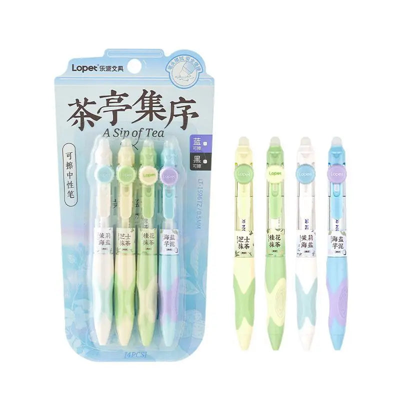 CowLost | product_id-4pcs-lopet-0-5mm-thermo-erasable-gel-pens-black-blue-ink-retractable-for-school-office |2