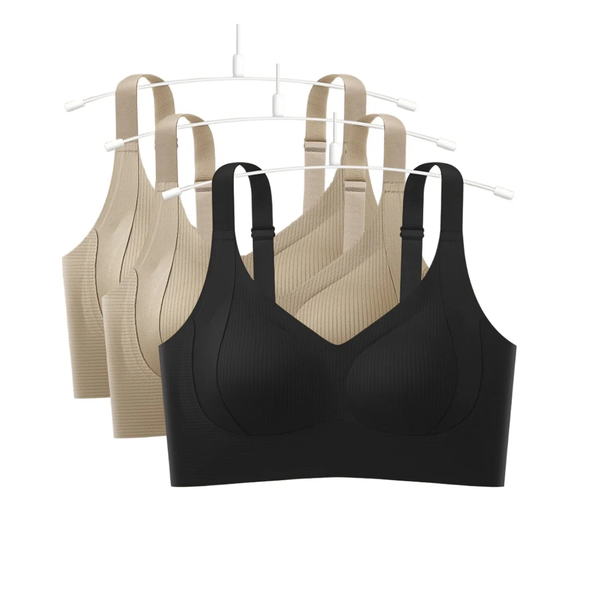 CowLost | product_id-3pcs-plus-size-seamless-push-up-bras-with-adjustable-straps-sizes-m-4xl |9