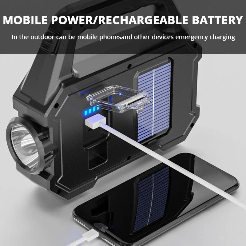 CowLost | product_id-solar-rechargeable-waterproof-led-camping-flashlight-with-cob-zoom-phone-charger |4