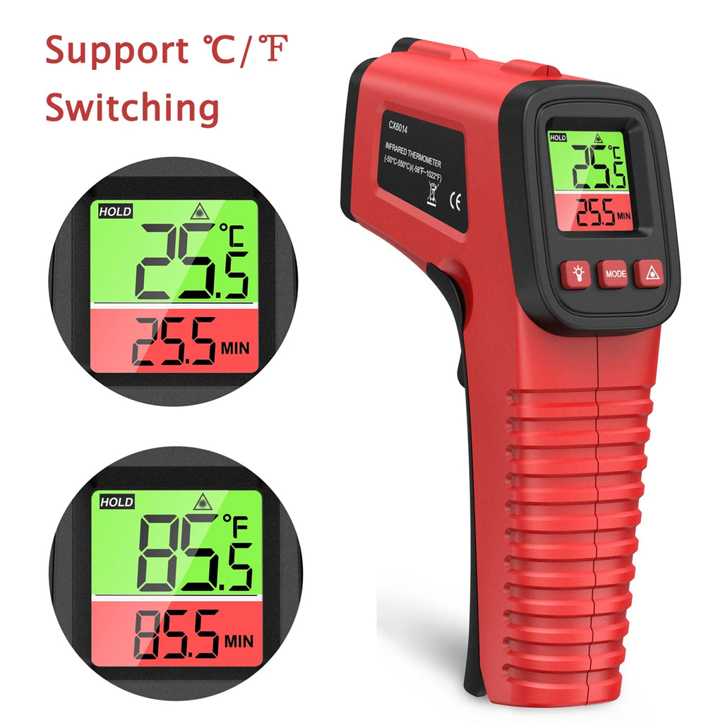 ORIA Infrared Non-Contact Thermometer Gun with Backlit Display and C/F Switch for Industrial and Cooking Use
