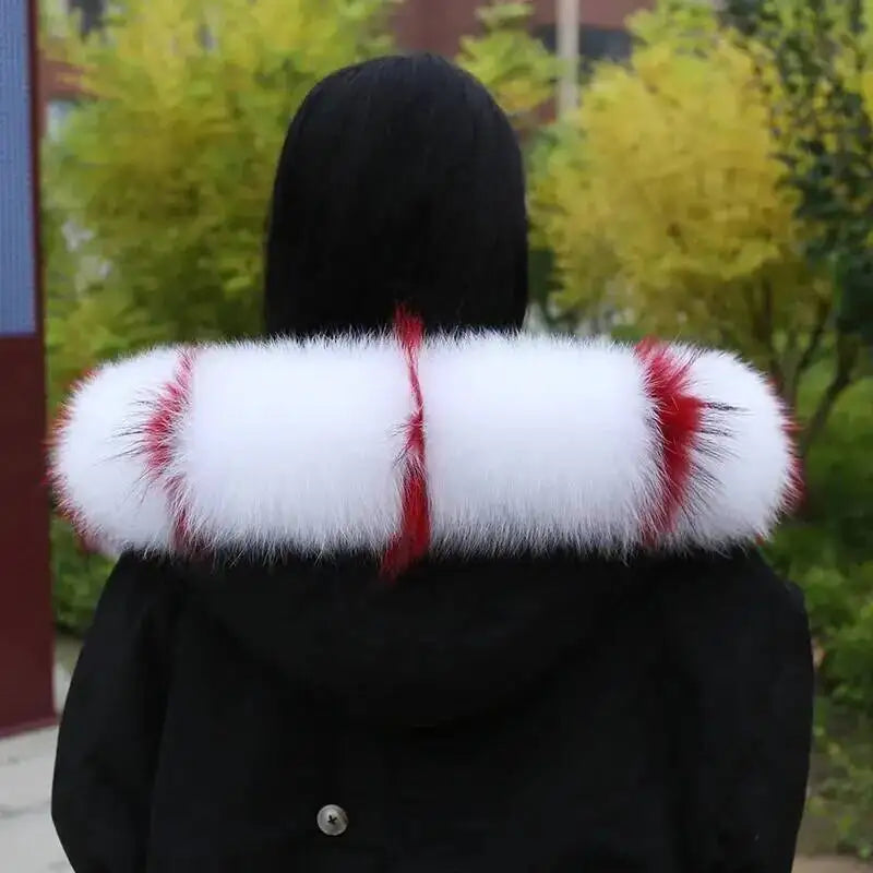 CowLost | fox-fur-collar-for-women-luxury-warm-winter-coat-trim-scarf |14