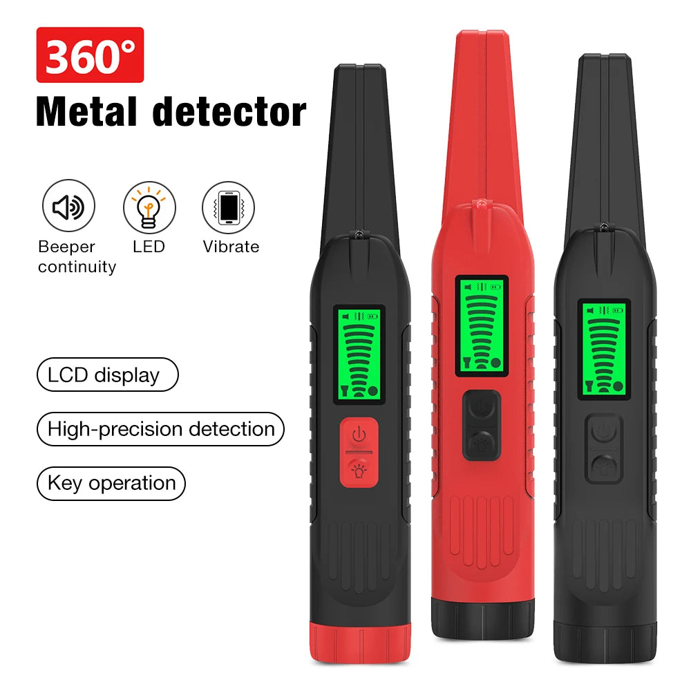 Handheld 360° Side-Scan Metal Detector GP-Pointer with LED Light for Gold Silver Coin Treasure Hunting