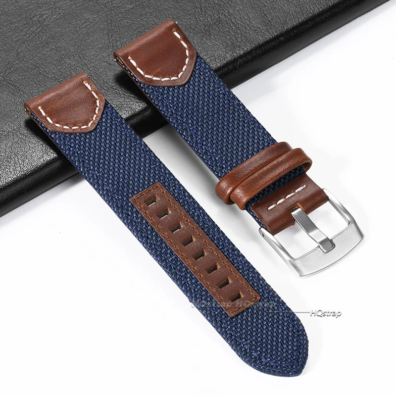 CowLost | product_id-canvas-nylon-leather-strap-for-samsung-galaxy-watch-6-5-4-universal-20mm-22mm-band-for-seiko-casio |9