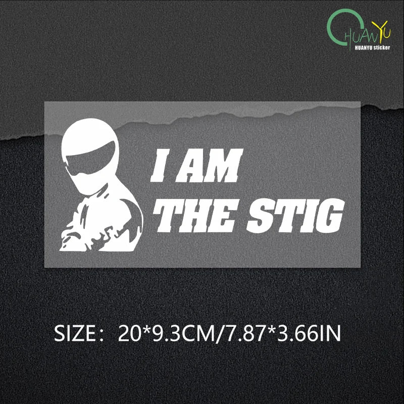 CowLost | i-am-the-stig-creative-text-fun-pattern-racing-rider-sticker |12