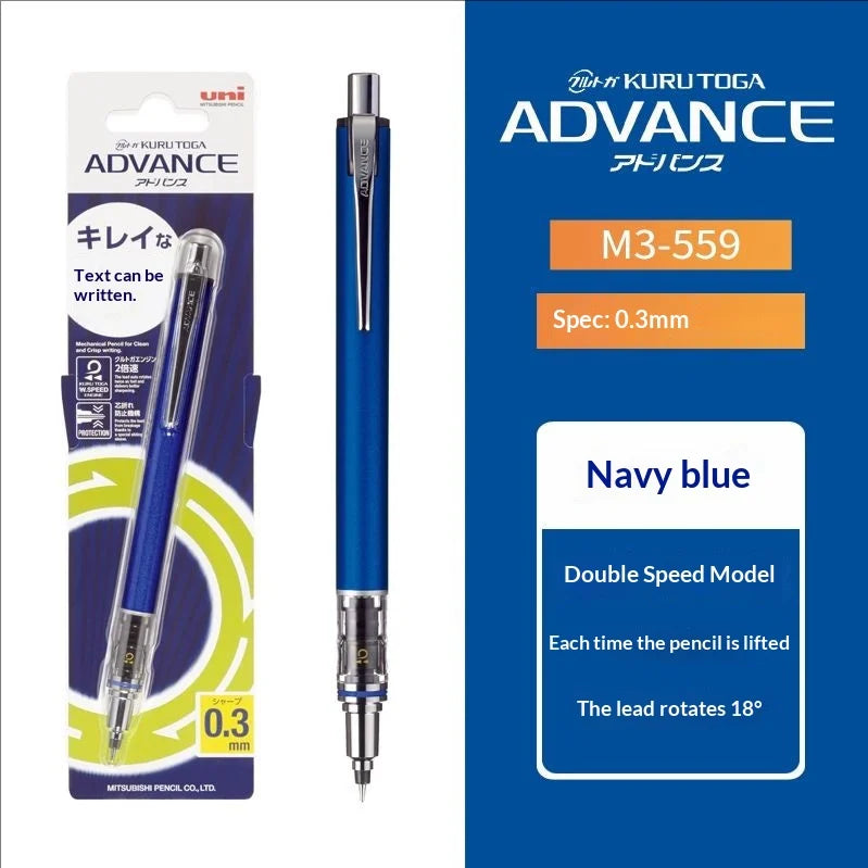 CowLost | product_id-uni-kuru-toga-advance-black-tech-mechanical-pencil-0-5mm-double-speed-auto-rotation-anti-break-lead |25