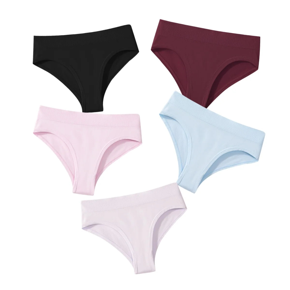 CowLost | product_id-5pcs-high-rise-seamless-women-s-solid-color-brief-panties-s-xxxl |25
