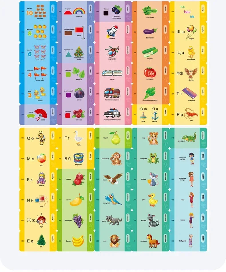 Children's Early Education Russia Giraffe Card Reader 60 Cards 120 Learning Content Russian Alphabet Toy